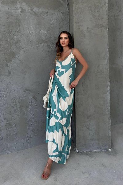 Ded COLLECTION Rochie lungă de damă cu țesătură subțire de vară cu model floral