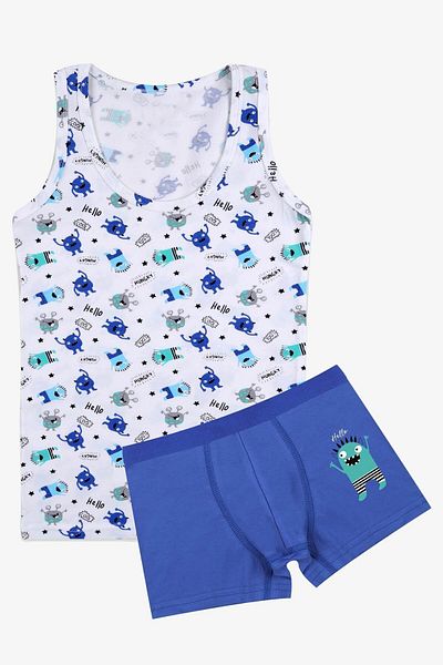 koza iç giyim Boy's Cute Monster Patterned Athlete Boxer Set