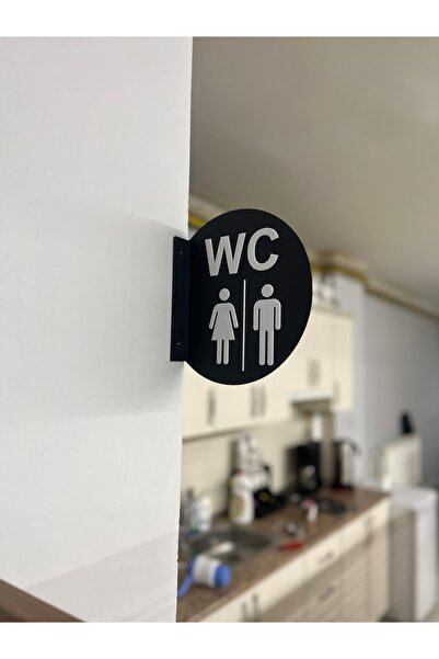 Minart Metal 3D WC Yönlendirme Tabelası Bay & Çift Taraflı Kabartmalı