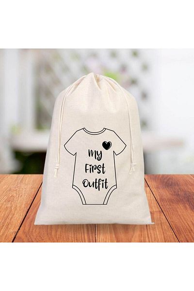 Florence Event Baby Bodysuit First Clothes Printed 100% Cotton Raw Cloth Suitcase/Storage Pouch 30x40 cm