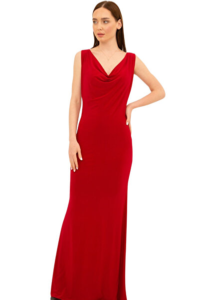 Laranor Red Degaje Collar Turtle Dress