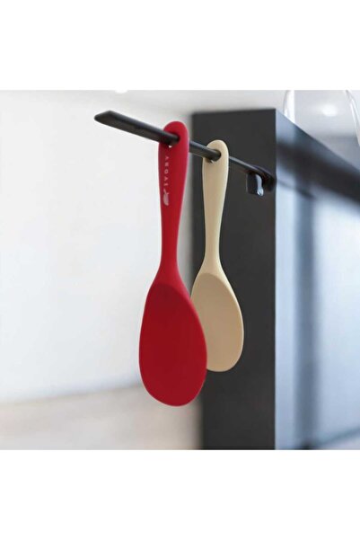 Gead طقم ملاعق أرز من السيليكون المقاوم للحرارة باللونين الأحمر والأبيض