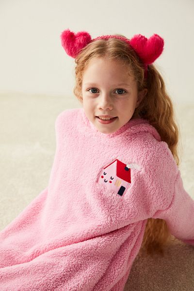 Penti Pink Girl's Home Patterned Sweatshirt