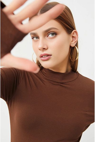 Housess Λεπτομερές γυναικείο κορμάκι μπλούζας με δάχτυλα
