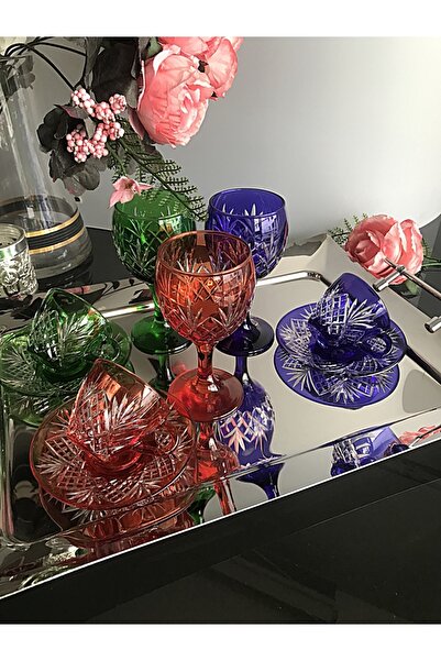 DECOSTYLE 3 Pieces Karem Glass Fican Coffee Cup and Water Cup