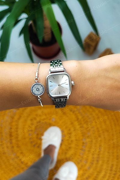 Spectrum Retro Minimal Square Dial Steel Strap Women's Wristwatch