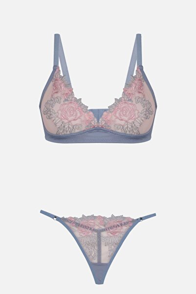 koza iç giyim Set sutien brodat din tul pentru damă