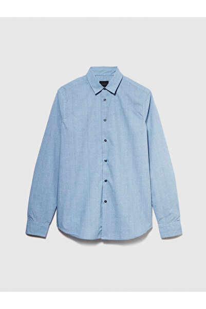 Sisley Ανδρικό πουκάμισο σε ανοιχτό μπλε χρώμα - 100% βαμβάκι, κανονική εφαρμογή