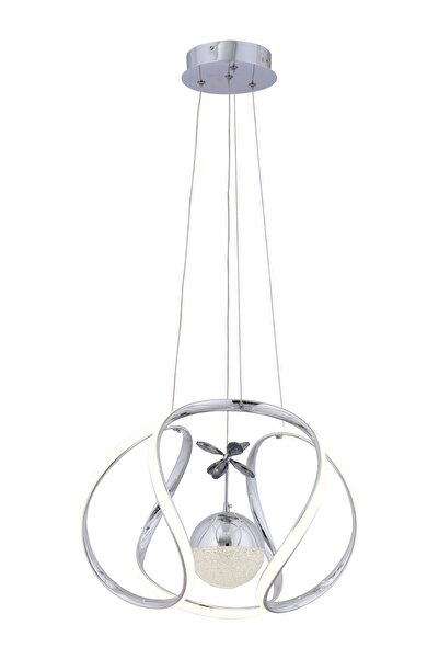 HİRALUCE Elvan 3 Renk Krom ( Sarı Beyaz Ve Gün Işığı ) Luxury Led Kristal Taşlı Avize Concept