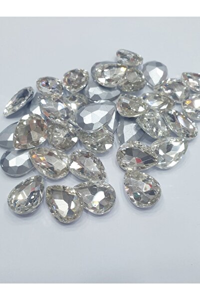 CRYSTALSHOP حجر لاصق - {منحني على الظهر} قطرة 13 × 18 مم (50 قطعة)