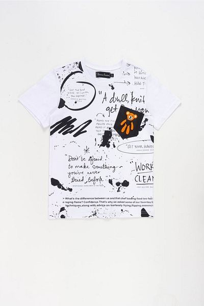 Doctor junior Tricou alb cu imprimeu pentru băiat, cu potrivire confortabilă, 2-7 ani