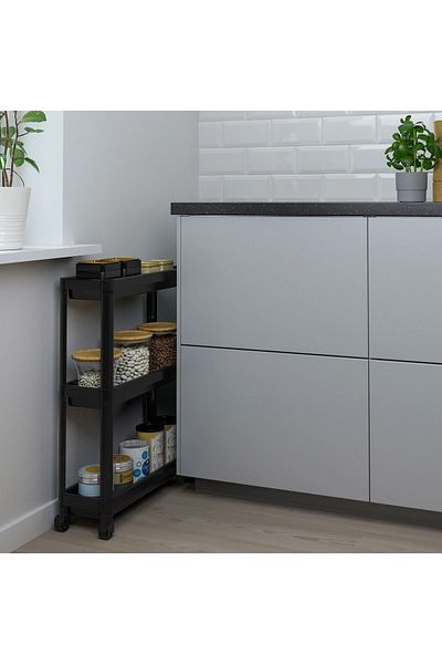 IKEA Ράφι πολλαπλών χρήσεων 3 επιπέδων με ρόδες - Organizer Kitchen Organizer Vesken Rack Unit Τραπέζι σέρβις