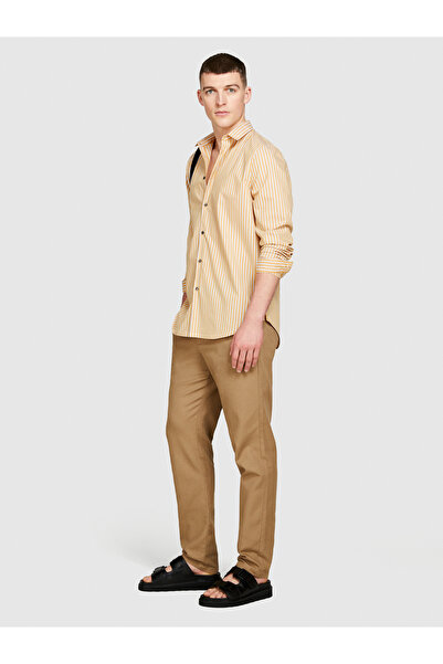 Sisley Ανδρικό παντελόνι Comfort σε καφέ χρώμα, 100% βαμβάκι