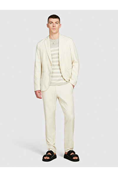 Sisley Men's Ecru Slim Fit 100% Cotton Comfort Pants
