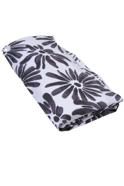 Exve Exclusive Bandana accesorie din vascoza florala alb-negru