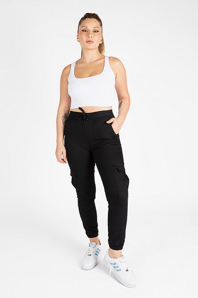 Giyim Dünyası Black Women's Cargo Pants - With Pockets
