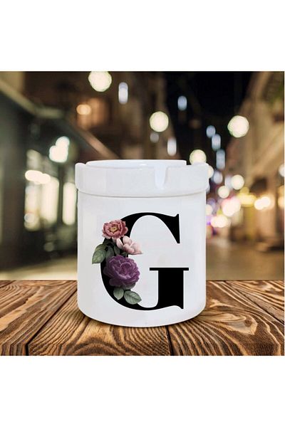 Kumbara Hediyelik Letter G Printed Ceramic Κομψό κομψό τασάκι