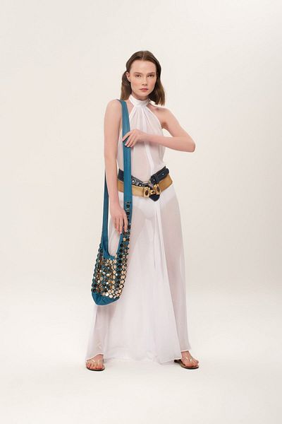 Eda Taşpınar Meat Iconic Design White Back Low-cut Jumpsuit