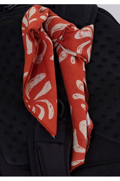 Exve Exclusive Accesoriu din Viscoza Naturala - Bandana Imprimata Floral Crem Portocaliu