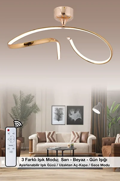 HİRALUCE Marsis 3 - Luxury LED Chandelier Concept with Color Control and Dimmer, Yellow White and Daylight