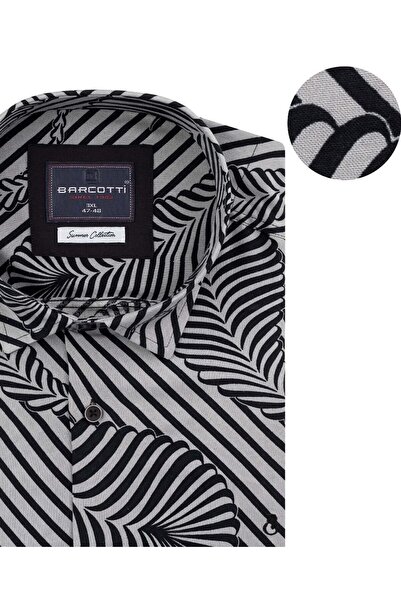 marufshop Plus Size Men's Viscon Shirt - 118-191 Kilo, Short Sleeve, No Pocket