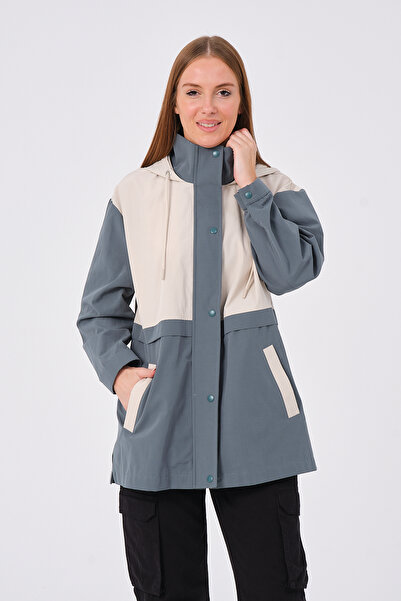 PIQUE Green Women's Coat - Hooded and Unlined
