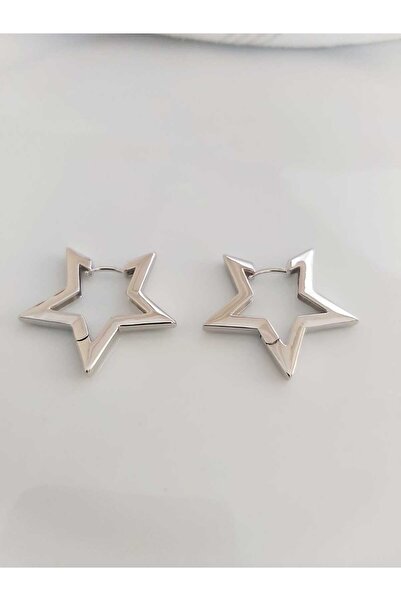 DEVİ fashion Xuping Silver Colored Star Earrings