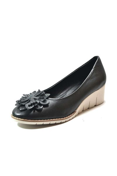 Beety 6519 Pantofi de damă cu toc cu pană, negru, din piele naturală
