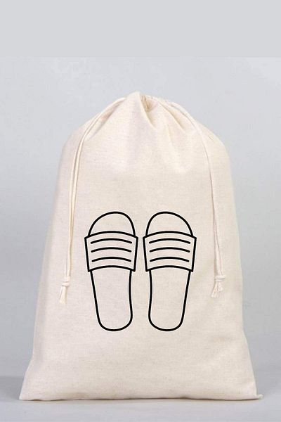 Florence Event Slippers Printed 100% Cotton Raw Cloth Suitcase/Storage Pouch 30x40 Cm