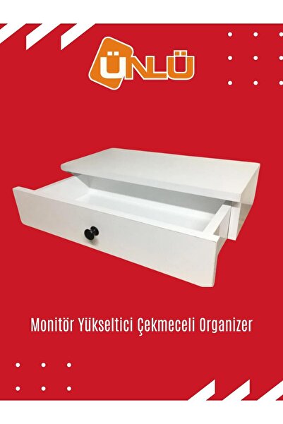 ünlü orman ürünleri Monitör Yükseltici Çekmeceli Organizer