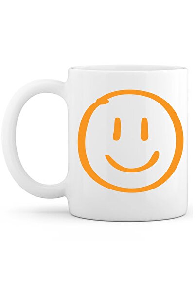 OXVİN كوب قهوة على شكل وجه مبتسم إصدار خاص (مفرد) من البورسلين