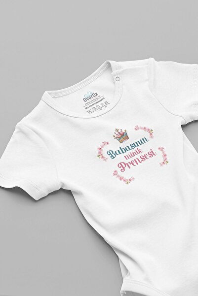Overoz Organic 100% Cotton Daddy's Little Princess Printed Baby Bodysuit Whit...