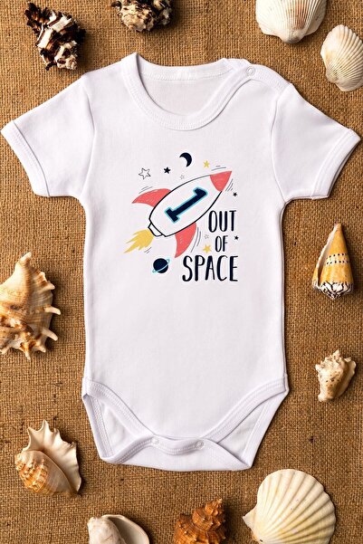 Overoz Out Of Space Printed Organic Baby Bodysuit - 100% Cotton, Short Sleeve...