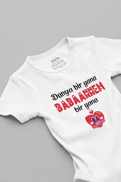Overoz 100% Cotton Organic Baby Bodysuit - Zıbın Badi, Written - Snap Fastene...