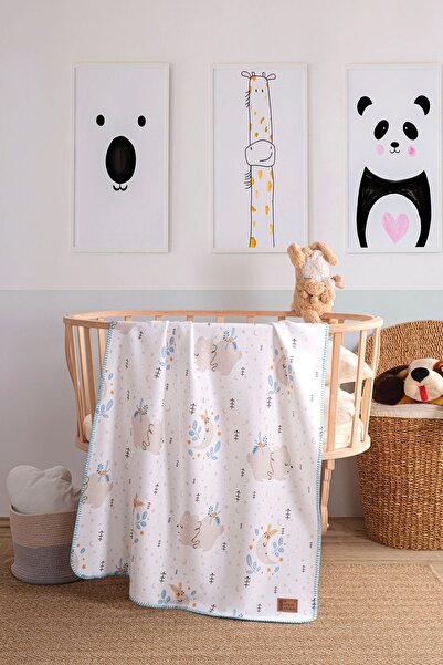 MirCotton بطانية أطفال مطبوعة من الصوف مقاس 85x110 سم