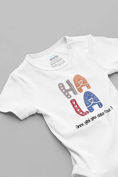 Overoz Organic Cotton Hala Baby Body - Cool Printed, Short Sleeve, Bodysuit 5178