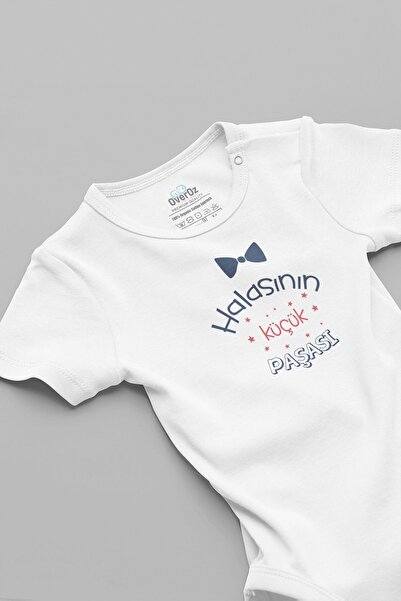 Overoz بدلة أطفال من القطن العضوي 100% من Aunt's Little Pasha باللون الأبيض م...