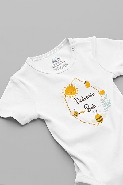 Overoz بدلة أطفال قطنية 100% مطبوعة بالعسل - بدلة للجسم بأكمام قصيرة 5162