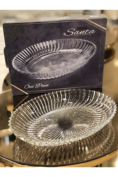 KAVEH Cam Kayık Tabak Salata Tabağı Çok Amaçlı