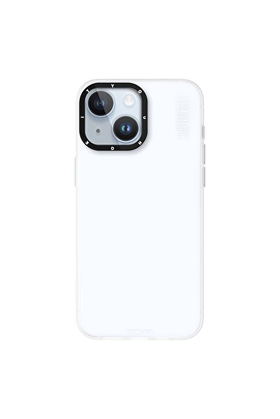 Youngkit iPhone 15 Kılıf Buzlu Mat Tasarım Youngkit Hidden Sand Serisi Kapak Beyaz
