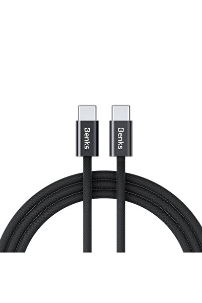 Benks Type-C to Type-C PD Kablo Benks D46 Örgülü Şarj ve Data Kablosu 60W 2 M...