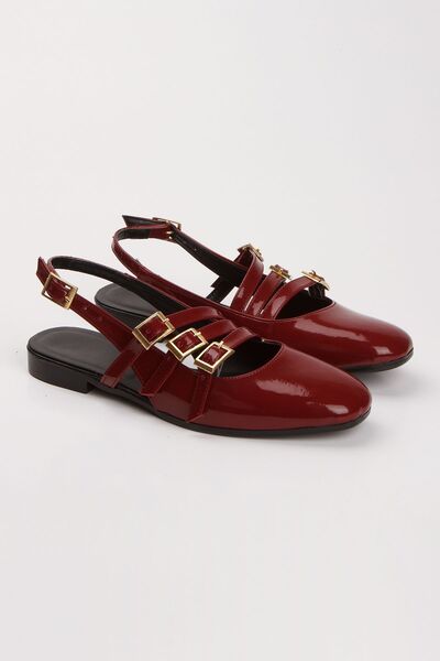 Lideral Дамски балерини от лачена кожа с нисък ток за ежедневен комфорт - отв...