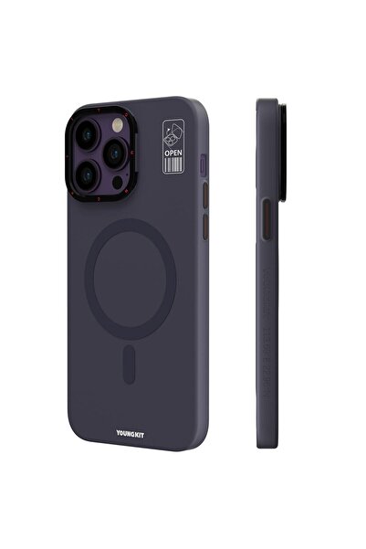 Youngkit iPhone 14 Pro Uyumlu Kılıf Şarj Özellikli Standlı YoungKit Hermit Bracket Serisi Kapak
