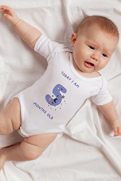 Overoz 0-1 Year Old Unisex Baby Bodysuit Set - 12-Piece Bodysuit Monthly