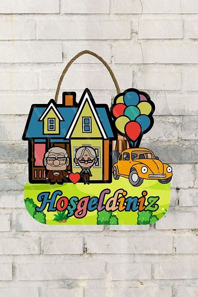 Stendhal Old Sweet Couple Themed Modern Door Ornament - Look Up