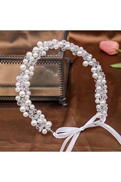 Yeşil Atölye Аксесоар за коса и тюрбан от перли и кристали за булки - за сват...