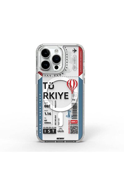 WIWU iPhone 15 Pro Max Kılıf Magsafe Şarj Özellikli Bilet Desenli Wiwu Turkey...