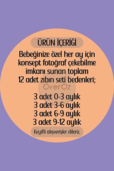 Overoz 0-1 Year Old Unisex Baby Bodysuit Set - 12-Piece Bodysuit Monthly