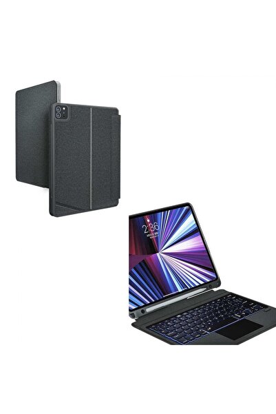 WIWU Apple Ipad Pro 12.9 2021 (5.nesil) Mag Touch Klavyeli Standlı Kılıf