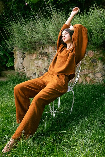 Handarte Nature Cinnamon Muslin Trousers